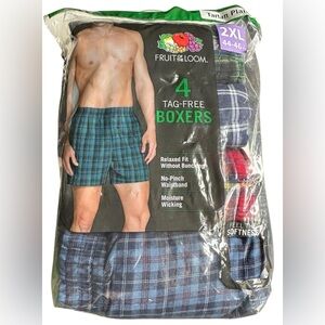 Fruit Of The Loom Boy's Tartan Plaid Boxers Assorted (7 Pack